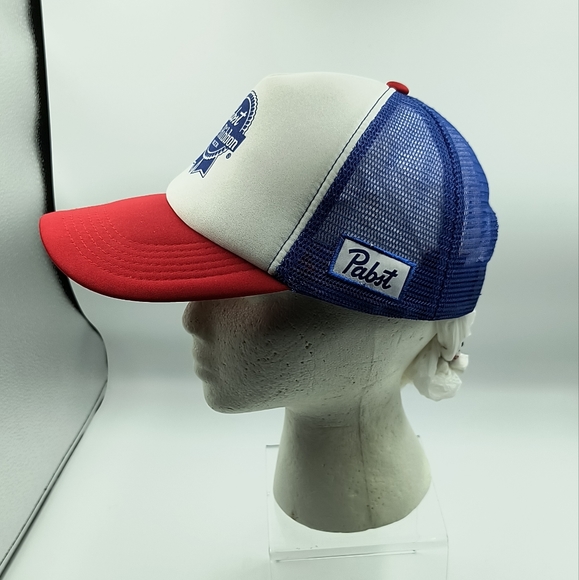 Pabst Blue Ribbon PBR Trucker Style Mesh Back Baseball Hat - Picture 3 of 7